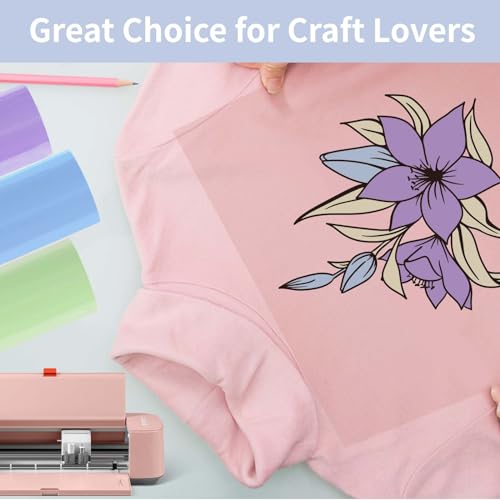 Image of HTVRONT Heat Transfer Vinyl Rolls - 12 inch x 20ft Pale Green Iron on Vinyl for Shirts, HTV Vinyl for All Cutting Machines - Easy to Cut & Weed for HTV Heat Transfer Design (Pale Green)