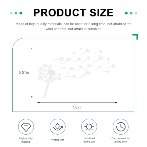 Image of Car Dandelion Flying Sticker, Waterproof Auto Dandelion Flying Flower Sticker with Music Notes, 7.9 inchx5.5 inch Die Cut Vinyl Dandelion Decal for Car Window Laptop, Car Accessories (White)