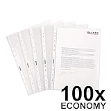 prospekthüllen a3 Farbe: transparent genarbt Original Falken 100er Pack Economy PP-Kunststoff Prospekthüllen. Für DIN A4 transparent genarbt oben offen Klarsichtfolie Plastikhülle Klarsichthülle ideal für Ordner Ringbücher und Hefter