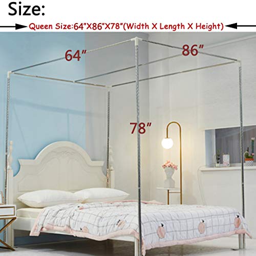 Yutaidec Meteor Shower Pattern 2-In-1 4 Corners Post Mosquito Net With Princess Bed Canopy For Bed Canopy Netting Bedroom Decoration For Girls Adults & Boys Teens (Blue, Queen) #TOP6