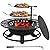 Hykolity 41" Large Size 2 in 1 Outdoor Fire Pit with Grill, Heavy Duty Steel Wood Burning Firepalce, Fire Bowl with Antiqued Copper Finish for Bonfire Patio Backyard