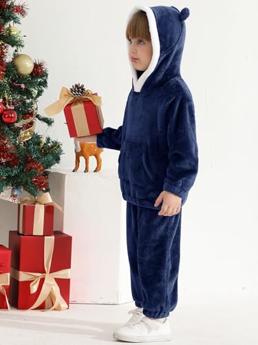 Boys Tracksuit 2 Pcs Fleece Fall Winter Hoodie and Jogger Pants for Baby Toddler Long Sleeve Hooded Sweatshirt and Sweatpants4