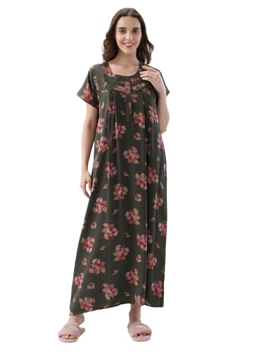 Image of AV2 Women Printed Alpine Nightwear Nighty Maxi - 7285