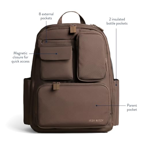 image for Itzy Ritzy Utility Diaper Bag Backpack – Features 17 Pockets (Includ