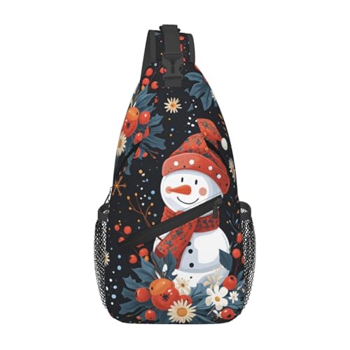 Bolso bandolera unisex con diseño navideño de muñeco de nieve miniatura 1