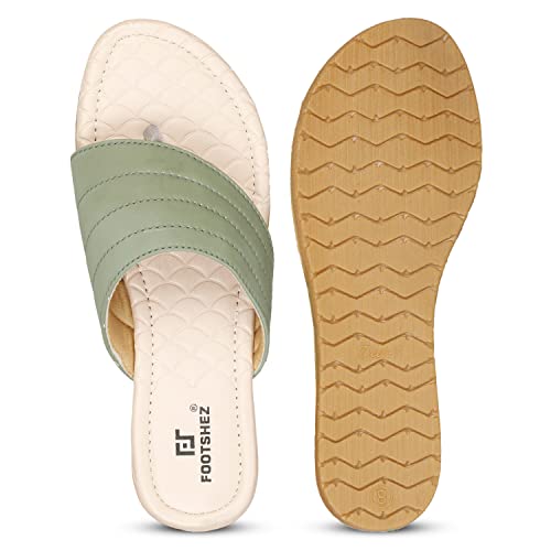 Image of Footshez Women's Synthetic Leather Slip On Comfortable Regular Fashion Slippers