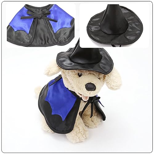 1 conjunto de fantasias de Halloween para animais de estimação, chapéu e capa decorativa de Hallowee
