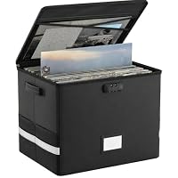 Feuerfest Schallplatten Aufbewahrung Box, Plattenkoffer mit Mit Deckel Griffen Und Schloss Für Bis zur 100+ Schallplatten, Zusammenklappbare Vinyl Schallplattenkoffer für Aufbewahrung Wertvoller Alben