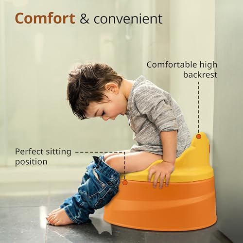 LuvLap Adaptable 2 in 1 Potty Training Seat for 1 + Year child, potty trainer with Detachable Potty Bowl, Suitable for potty training of Boys & Girls (Orange & Yellow), Plastic (Image - 6)
