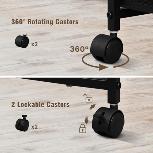 WOLTU Armario Archivador, Cajonera Móvil con Ruedas, Gabinete de Metal con Enchufes y Puerto USB, Estanteria con 3 Cajones Almacenaje para Oficina y Hogar, 80x40x66 cm, ASK07hov - imagen 9