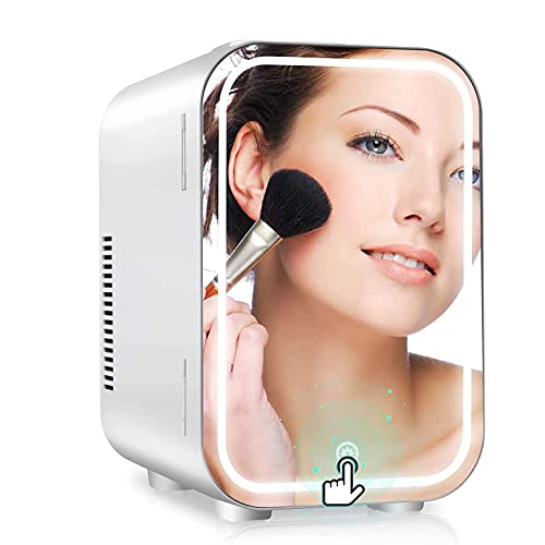 GCCSSBXF Beauty Skin Care Fridge - Mini Makeup Beauty Fridge, 8L Portable Cosmetic Fridge with LED Light, Cooler/Warmer for Home - Keep Your Products Fresh!