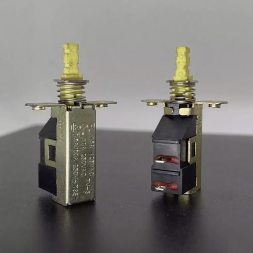 Canal PS-2 TV-5 Latching Push Button Switch, 10A 125V 2-Pin SPST ON-Off