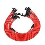 Spark Plugs Wires Sets Igniton Cables Red Silicone High Performance Leads Boot Automotive Wire Accessories fit for Chevrolet Chevy GMC AM General Hummer Isuzu 1988-1996 5.0L 5.7L V8 8.0mm Red (9PCS)