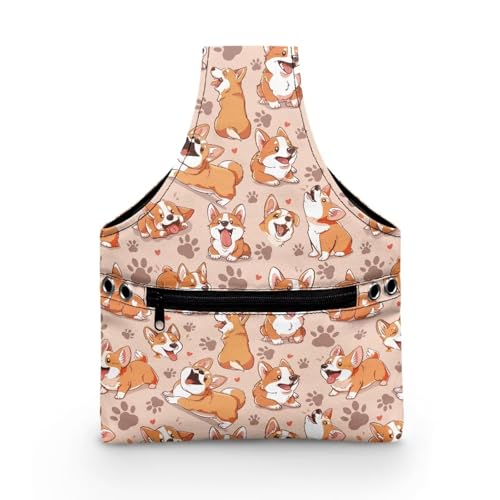 Image of KUIFORTI Dog Yarn Bag Crochet Bag Cute Corgi Yarn Project Bag Knitting Bag Lightweight Kniting Wrist Bag Small Size