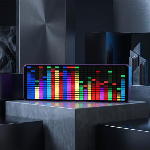 Analyseur Audio FFT LED RGB 384 LEDs 16x24 Segments 7 Couleurs Indicateur Rythme Lumineux Capteur Vocal pour Musique DJ Home Studio