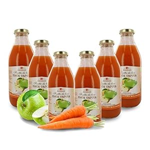 Succo Di Frutta Alla Mela E Carota In Vetro, 6 Bottiglie Da 750 Ml, Tot. 4,5 Litri