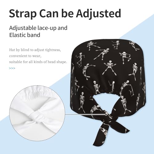 Image of Working Cap Scrub Cap with Sweatband Adjustable Unisex Women Tie Back Hat Nurse Surgical Caps