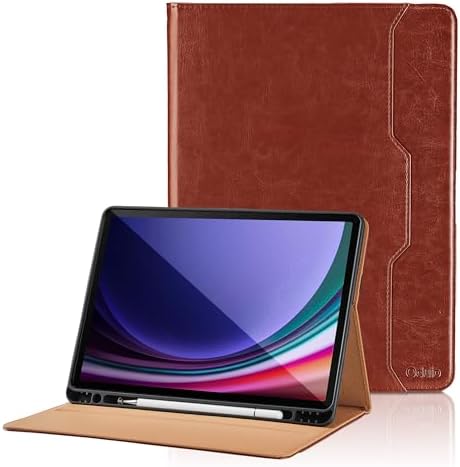 Case for Samsung Galaxy Tab S10 Ultra 2024/S9 Ultra 2023 14.6-Inch, Model SM-X920/X926B/X910/X916B, PU Leather Business Folio Cover with S Pen Holder and Pocket, Brown