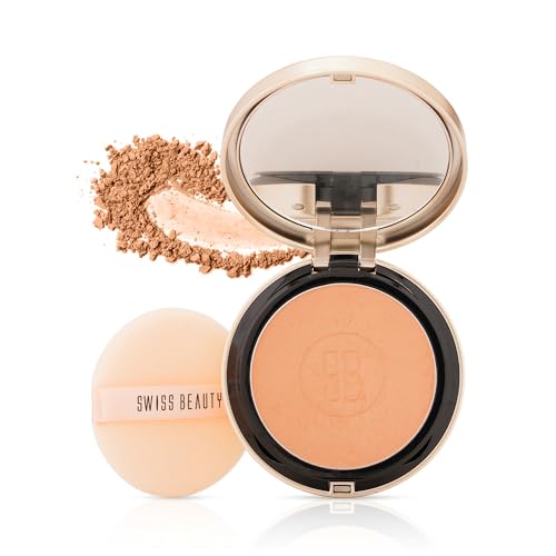 Image of Swiss Beauty Select Born To Last Compact Powder | 3-in-1 Skin Perfection | Oil Control | Blurs Pores | Matte Finish | Fresh Makeup for hours | With Squalane & Vitamin E | 6.5g, Shade- 4. Bronze Dusk