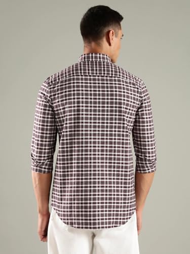 Image of Checks Slim Fit Oxford Woven Shirt