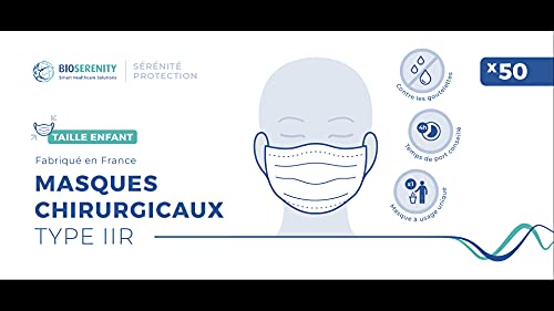 Masque chirurgical type IIR ENFANT BioSerenity - boîte x50 - certifié EN14683 - fabriqué en France Cover