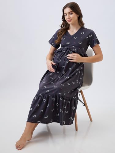 Image of AV2 Women's Cotton Midi Maternity Nighty
