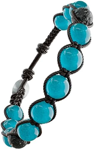 Yotekma Bracciale Uomo Donna Unisex Tibetano Shamballa Tamashi Con Pietre Naturali 0,8 mm Regolabile 4 Misure Con Chiusura Rinforzata Artigianale Fatto a Mano Buddha Meditazione