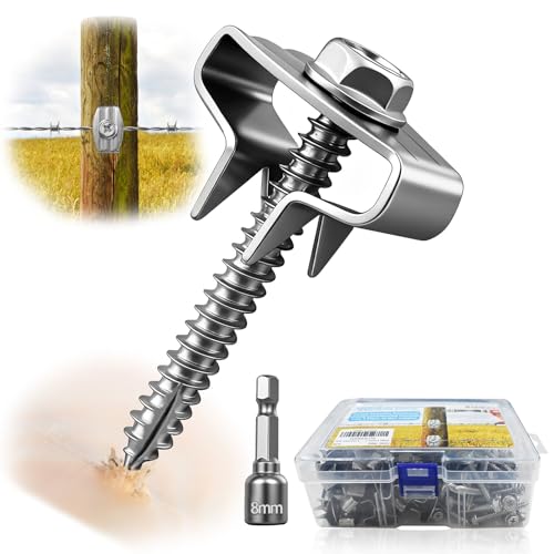 VIVBOO 304 Stainless Steel Fence Staples 100pcs,Cats Claw Fasteners for