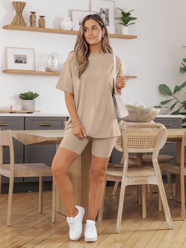 Image of AUTOMET Womens 2 Piece Sets Summer Outfits 2026 Two Piece Lounge Set Matching Clothing Oversized Tshirts Biker Short Fashion