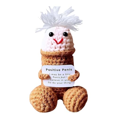 Generic Emotional Support Dick, Mini Funny Positive Handmade Crochet Dick Doll, Woolen Crochet Dick Doll Pickle Gift With Card for Friends - Image 7