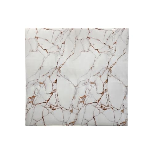 Image of NFINITY Decor White & Golden Marble UV Wall Panels - Self Adhesive Waterproof 3D Wall Stickers | 60x60 cm Marble Texture Sheets for Home & Office Walls, Furniture & Kitchen (Pack of 15)
