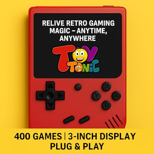Image of TOYTONIC Rechargeable Handheld Gaming Console for Kids 400 Built-in Classic Video Games Portable Retro Game for Boys 7-14 Years TV Output Support Toys for 8-12 Years Gifts for Boys Multicolour