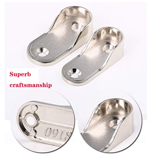 Zliger 10 Pezzi Supporto Tubo Armadio,Sostegno Asta Appendiabiti Reggitubo Laterale Lega Zinco Staffa per Mobili Guardaroba Vestiti Appesi (16MM) - Image 5