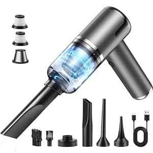 YUEJIDZ Handheld Car Vacuum Cleaner 9000PA,Rechargeable Portable Mini Vacuum Cleaner with Dual Vacuum & Blow Functions,USB Car Handheld Vacuum for Kitchen Home Office Pet Hair Keyboard Sofa