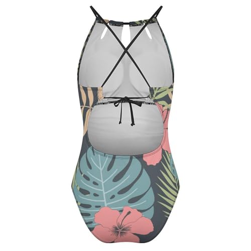 Maillot de bain silhouette sculptée et motif feuille rétro chic