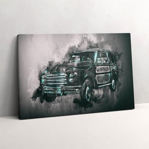 Peinture murale voiture à l'ancienne Wallfluent peinte à la main