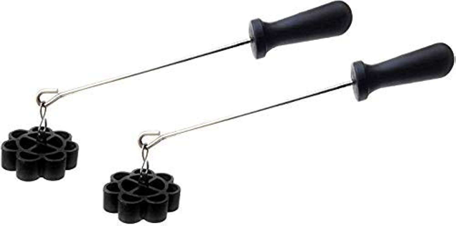 Stainless Steel Non-Stick Rose Cookie & Murukku Maker Combo (Pack of 2) | Achappam & ACH-hu Murukku Moulds | Durable & Easy to Use (Black)