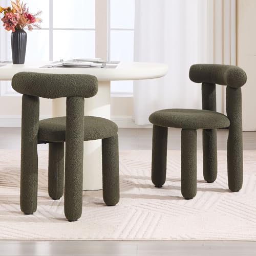 Ya-Home Chaises Salle à Manger en Fausse Fourrure Chaise de Salle à Manger Lot de 2 Chaise de...