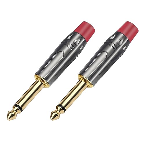 Câble microphone connecteur Jack mono 6.35MM laiton mâle 2 pôles lot de 10 pièces