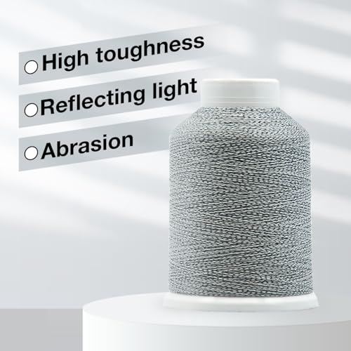 Image of Reflective Embroidery Thread, Reflective Sewing Thread, Each Spool of Machine Sewing Polyester Thread is 1000M(1094Y), Sewing Machine Thread for Sewing, Repairing