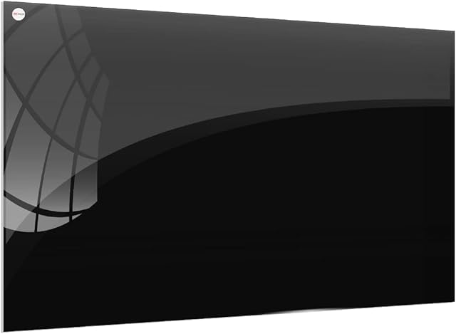 ALLboards Magnetic Black Glass Board 60x40cm, Frameless, Glass Magnetic Board, Tempered Glass, Writing Board