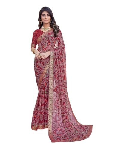 Image of Yashika Women's Trendy Printed Jacquard Lace Georgette Saree with Blouse Material||AZ-YS-P1-GULSHAN-Parent