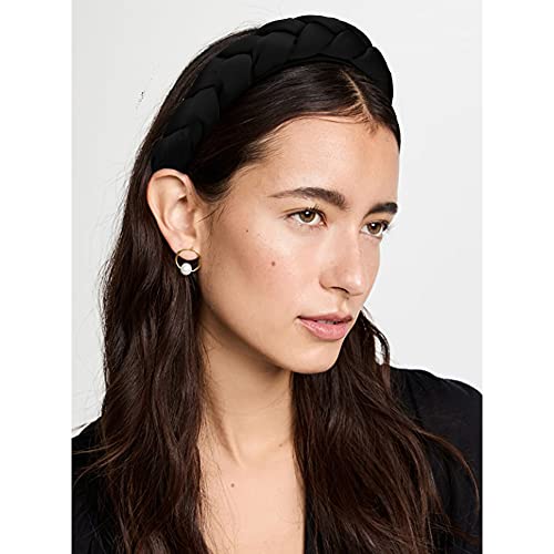 Atoden Braided Headbands For Women 2 Pcs Head Bands For Women's Hair Padded Headband Satin Silk Headband Non Slip Chunky Hair Bands Black Headband Fashion Hair Accessories For Women Girls Gifts #TOP2