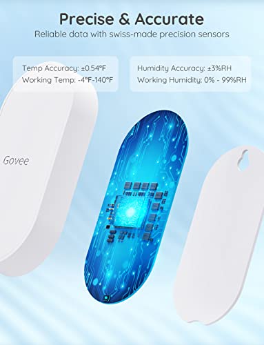 Govee WiFi Thermometer Hygrometer, Indoor Smart Humidity Temperature Sensor with App Notification Alert, 2 Years Free Data Storage Export, Remote Monitor for Home Greenhouse Basement Pet
