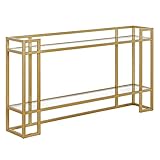 Uriel 52'' Wide Rectangular Console Table in Brass