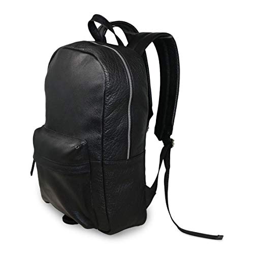 18-Black-Genuine-Leather-Laptop-Backpack-Water-Resistant-Casual-office-work-professional-College-Bookbag-Comfortable-Lightweight-Travel-Rucksack-Men