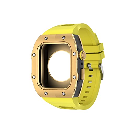 Bracelet silicone Apple Watch avec boîtier métal pour un style élégant du bureau au sport
