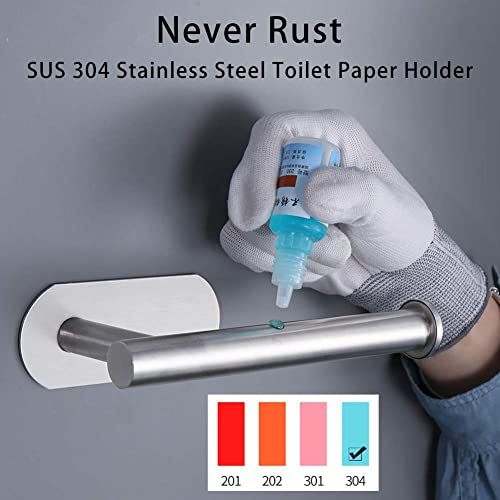 DGWHYC 3M Toilet Paper Holder no Drilling for Bathroom and Washroom, SUS304 Stainless Steel Brushed Nickel (Silver), DG-TPA22 - Image 3