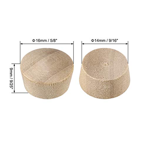 Image of uxcell Wood Button Top Plugs 9 /16 Inch Cherry Hardwood Furniture Plugs 9 /25 Inch Height 200 Pcs