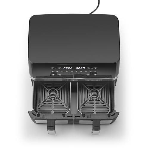 CASO Design AirFry DuoChef, Dual Air Fryer & Mini Oven, 14L Capacity Oven Mode, 5.5L Twin-Baskets, BPA Free, Non-stick